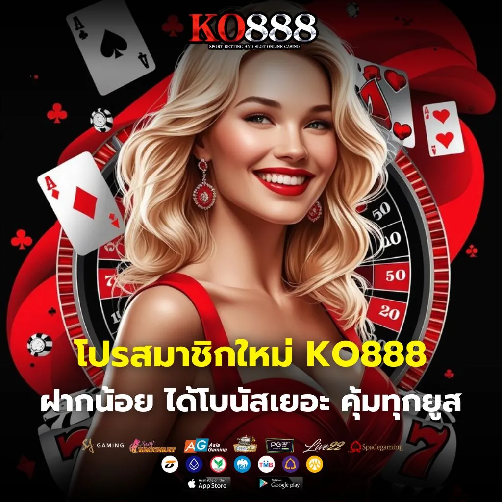 โปรสมาชิกใหม่ KO888 ฝากน้อย ได้โบนัสเยอะ 